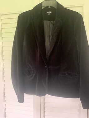 Apt. 9 Black Velvet Single-Button Blazer